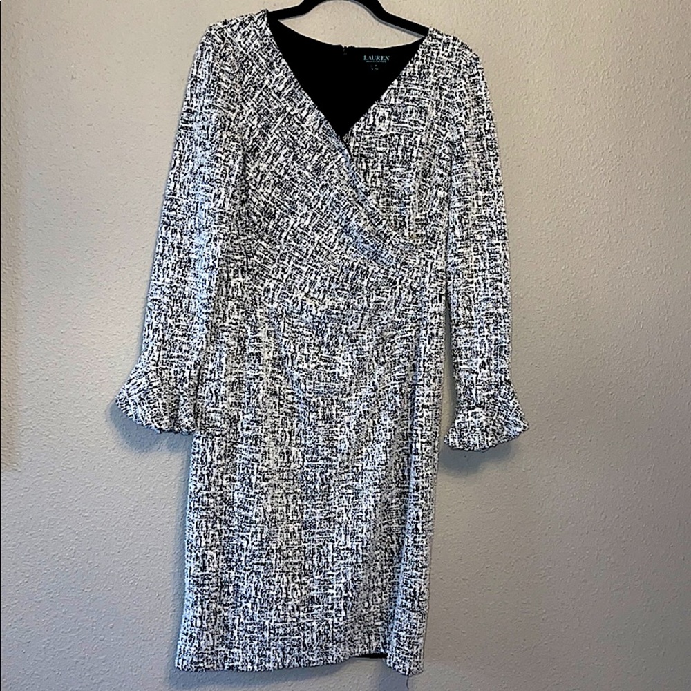Ralph Lauren Black & White Tweed Dress
